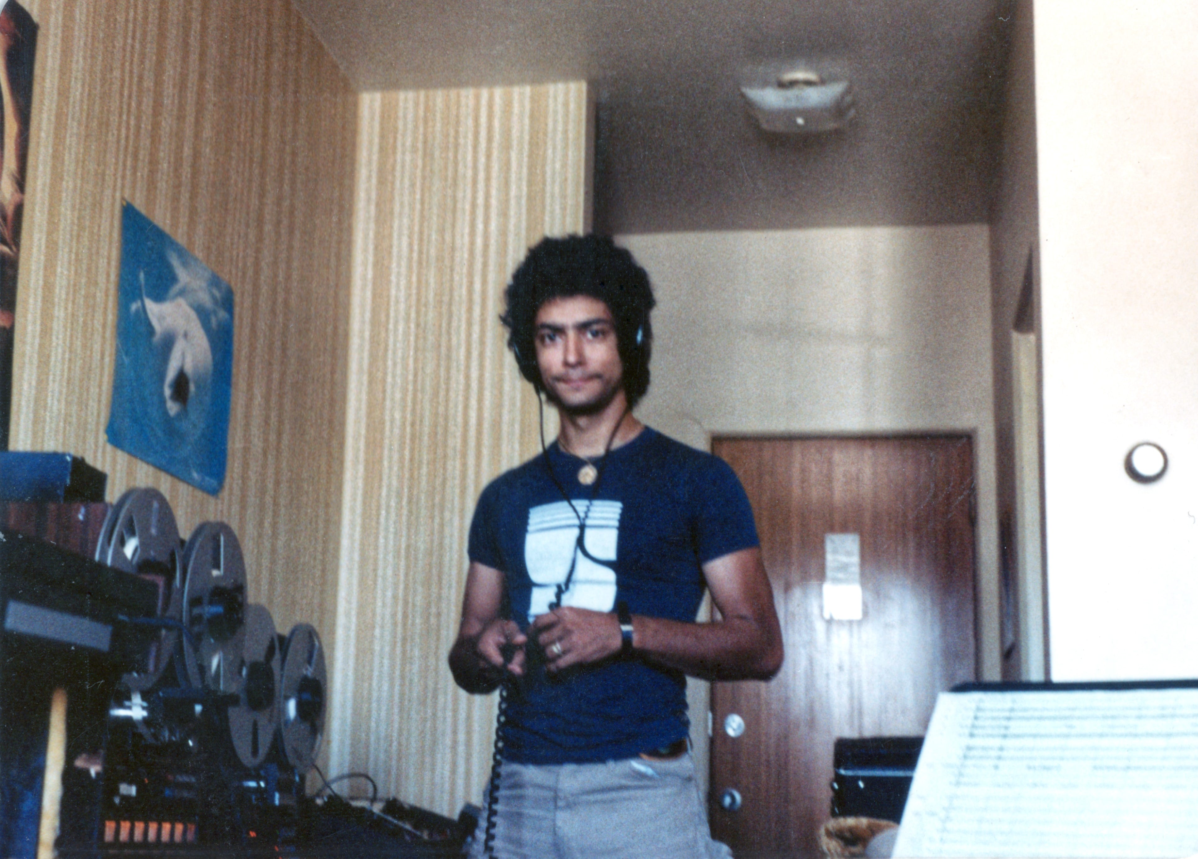 Studio in motel room. 